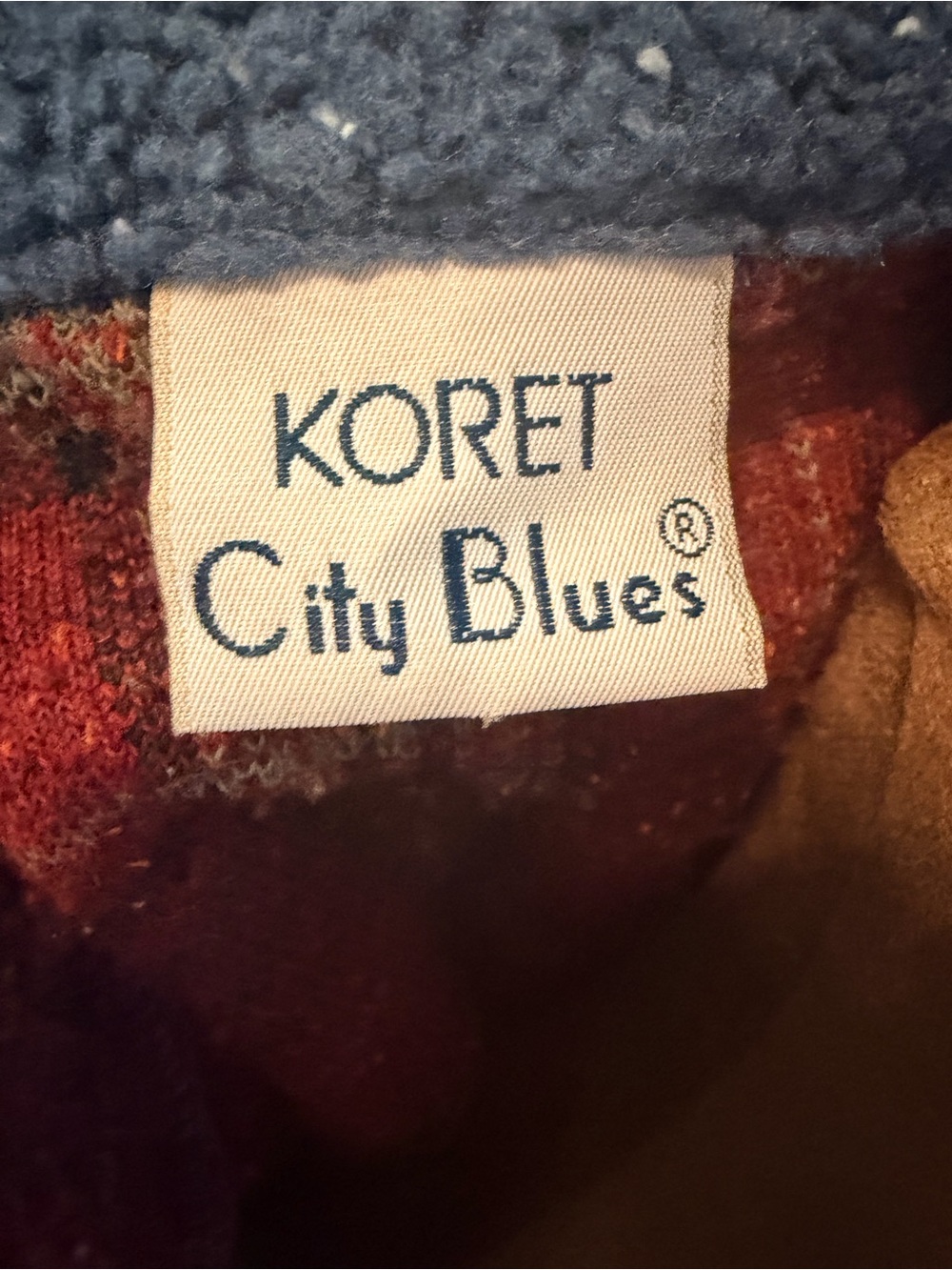 Vintage Koret City Blues Patchwork Fleece Button Up Jacket | Colorblock L/XL - Picture 8 of 11